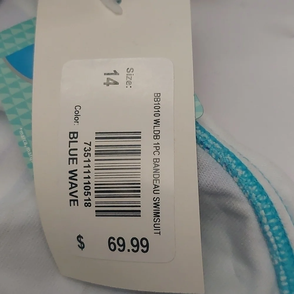 Bikini bay one piece blue wave swimsuit
